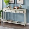 TREXM Console Table Sofa Table with Drawers for Entryway with Projecting Drawers and Long Shelf (Antique White, OLD SKU: WF189574AAK)