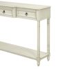 TREXM Console Table Sofa Table with Drawers for Entryway with Projecting Drawers and Long Shelf (Antique White, OLD SKU: WF189574AAK)