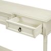 TREXM Console Table Sofa Table with Drawers for Entryway with Projecting Drawers and Long Shelf (Antique White, OLD SKU: WF189574AAK)