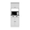 Pantry Cabinet Microwave Stand Warden, Kitchen, White/Black