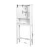 Over-the-Toilet Storage Cabinet, Space-Saving Bathroom Cabinet, with Adjustable Shelves and A Barn Door 27.16 x 9.06 x 67 inch