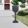 Mailbox Cast Aluminum Black Mail Box Postal Box Security Heavy Duty New