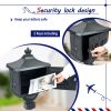 Mailbox Cast Aluminum Black Mail Box Postal Box Security Heavy Duty New