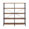 Antique Nutmeg and Black Double-Wide Bookcase