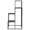 Rustic Brown and Black 4-Tier Display Shelf