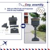 Mailbox Cast Aluminum Black Mail Box Postal Box Security Heavy Duty New