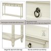 TREXM Console Table Sofa Table with Drawers for Entryway with Projecting Drawers and Long Shelf (Antique White, OLD SKU: WF189574AAK)