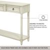 TREXM Console Table Sofa Table with Drawers for Entryway with Projecting Drawers and Long Shelf (Antique White, OLD SKU: WF189574AAK)