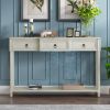 TREXM Console Table Sofa Table with Drawers for Entryway with Projecting Drawers and Long Shelf (Antique White, OLD SKU: WF189574AAK)