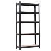 5 Tier Heavy Duty Metal Shelving Rack Unit Garage Storage Shelf Black UK