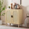 Kitchen storage cabinets with rattan decorative doors, buffets, wine cabinets, dining rooms, hallways, cabinet console tables, Natural