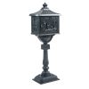 Mailbox Cast Aluminum Black Mail Box Postal Box Security Heavy Duty New