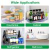 2 Tier Turntable Organizer Rectangular Refrigerator Spinner Storage Rack with 360¬∞ Rotatable Slide Rail for Kitchen Cabinet Countertop