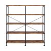 Antique Nutmeg and Black Double-Wide Bookcase