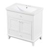 30" Bathroom Vanity with Sink, Bathroom Cabinet with Two Doors and One Drawer, White (OLD SKU: JL000005AAK-1)