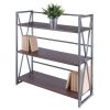 Isa 3-Tier Shelf; Graphite & Walnut