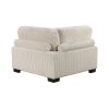 1pc Modern Living Room Furniture Modular Corner Seat Plush Beige Corduroy Fabric Upholstery Plywood Frame, Matching Pillows