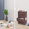 Fabric 4 Drawers Storage Organizer Unit Easy Assembly;  Vertical Dresser Storage Tower for Closet;  Bedroom;  Entryway;  Brown