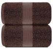 Luxury Soft Brown Bath Sheet Towels 2 Pack 650 GSM Cotton Luxury Bath Towels Extra Large 35x70 inch Highly Absorbent and Quick Dry Hotel Collection Ex