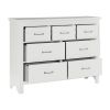 7 Drawers White Finish Dresser Transitional Style Wooden Bedroom Furniture 1pc