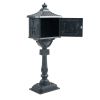 Mailbox Cast Aluminum Black Mail Box Postal Box Security Heavy Duty New