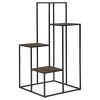 Rustic Brown and Black 4-Tier Display Shelf