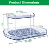 2 Tier Turntable Organizer Rectangular Refrigerator Spinner Storage Rack with 360¬∞ Rotatable Slide Rail for Kitchen Cabinet Countertop