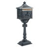 Mailbox Cast Aluminum Black Mail Box Postal Box Security Heavy Duty New