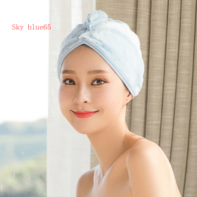 Women's Hair Dryer Cap, Absorbent Dry Hair Towel (Option: 3pcs Sky blue65)