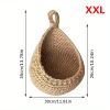 1pc Wall Hanging Basket, Bohemian Style Woven Basket, Creative Teardrop Shape Suitable For Vegetables And Fruits, Kitchen Storage Basket