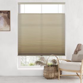 WELLSOURCE Light Filtering/Dimout Cellular Shades Cordless, Top Down Bottom Up Blinds for Windows (Color: Dimout-Brown, size: CONTACT US)