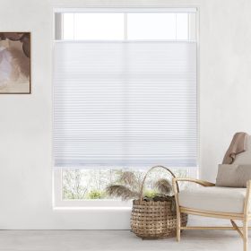 WELLSOURCE Light Filtering/Dimout Cellular Shades Cordless, Top Down Bottom Up Blinds for Windows (Color: Dimout-White, size: CUSTOM SIZE)