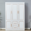 74" H Wardrobe Closet with 2 Doors Wood Armoire Wardrobe Closets Cabinet Wardrobe Cabinet White Storage Cabinet Bedroom Armoires with Hanging Rod 2 Dr