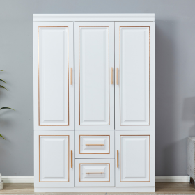 74" H Wardrobe Closet with 2 Doors Wood Armoire Wardrobe Closets Cabinet Wardrobe Cabinet White Storage Cabinet Bedroom Armoires with Hanging Rod 2 Dr (size: YG-5)