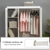 74" H Wardrobe Closet with 2 Doors Wood Armoire Wardrobe Closets Cabinet Wardrobe Cabinet White Storage Cabinet Bedroom Armoires with Hanging Rod 2 Dr