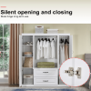 74" H Wardrobe Closet with 2 Doors Wood Armoire Wardrobe Closets Cabinet Wardrobe Cabinet White Storage Cabinet Bedroom Armoires with Hanging Rod 2 Dr