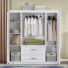 74" H Wardrobe Closet with 2 Doors Wood Armoire Wardrobe Closets Cabinet Wardrobe Cabinet White Storage Cabinet Bedroom Armoires with Hanging Rod 2 Dr