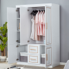 74" H Wardrobe Closet with 2 Doors Wood Armoire Wardrobe Closets Cabinet Wardrobe Cabinet White Storage Cabinet Bedroom Armoires with Hanging Rod 2 Dr