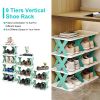 9Tier Narrow Entryway Shoe Rack Plastic Vertical Shoe Organizer Space Saving Free Standing Shoes Storage Shelf Closet Hallway