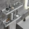 Bathroom Shelves Wall Mounted Glass Shelves for Bathroom Floating Shelf with Towel Holder Glass Shower Shelf 2 Tier Bathroom Wall Organizer