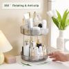 Square Rotating Makeup Organizer Bathroom Counter Organizer for Perfume Skincare Cosmetics - 2-tier