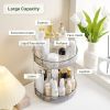 Square Rotating Makeup Organizer Bathroom Counter Organizer for Perfume Skincare Cosmetics - 2-tier