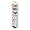 9Tier Narrow Entryway Shoe Rack Plastic Vertical Shoe Organizer Space Saving Free Standing Shoes Storage Shelf Closet Hallway