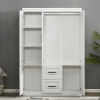 74" H Wardrobe Closet with 2 Doors Wood Armoire Wardrobe Closets Cabinet Wardrobe Cabinet White Storage Cabinet Bedroom Armoires with Hanging Rod 2 Dr