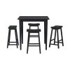 29-inch Bar Height Stools Set of 2pc Saddle Seat Solid Wood Casual Dining Home Furniture