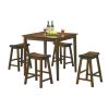 29-inch Bar Height Stools Set of 2pc Saddle Seat Solid Wood Casual Dining Home Furniture