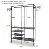 Metal Garment Rack Shoe Clothing Organizer Shelves Freestanding Multifunctional Clothes Wardrobe