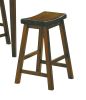 29-inch Bar Height Stools Set of 2pc Saddle Seat Solid Wood Casual Dining Home Furniture