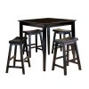 29-inch Bar Height Stools Set of 2pc Saddle Seat Solid Wood Casual Dining Home Furniture